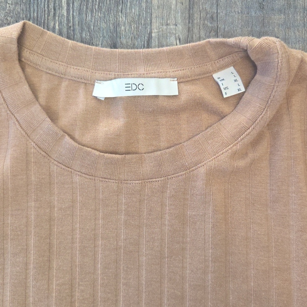 Esprit Tan Ribbed Crop Top - Picture 2 of 4